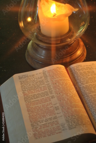 Candlelit bible study romantic