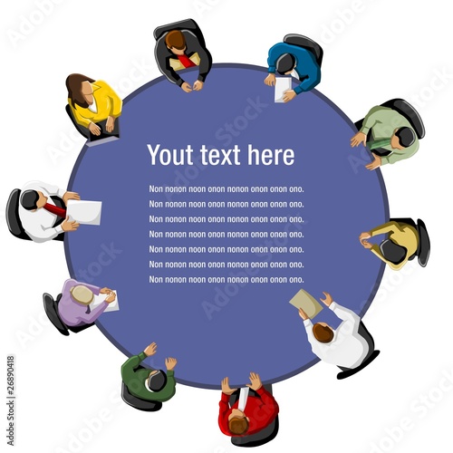 Group of business people working in office table