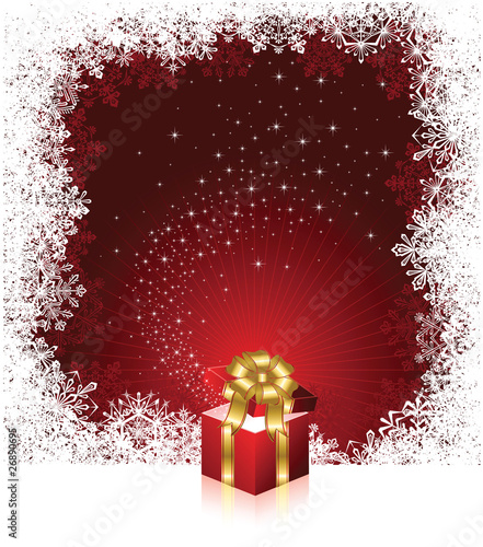 Present on red background