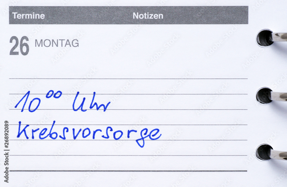 Obraz premium Termin Krebs Vorsorge