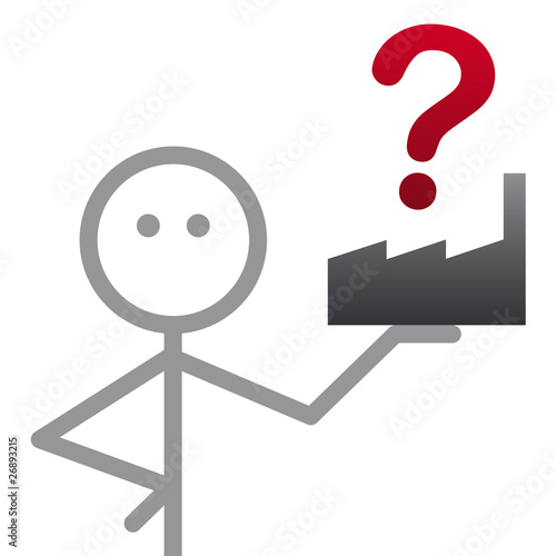 bonhomme, entreprise, point d'interrogation