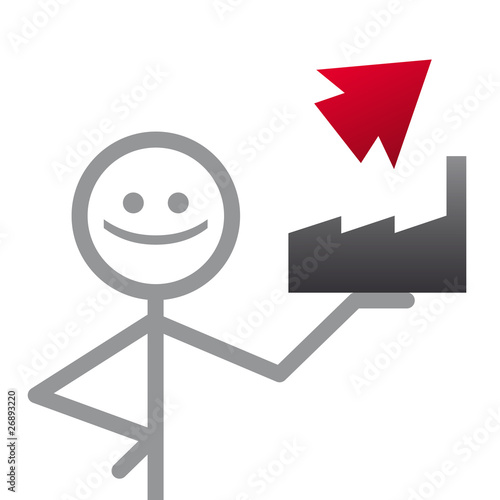 bonhomme, entreprise, croissance