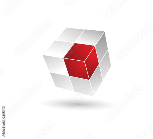 Cube puzzle in vector with 3d effect