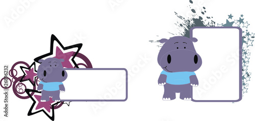 hippo cartoon copyspace
