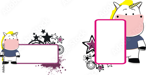 unicorn cartoon copyspace pack in vector format