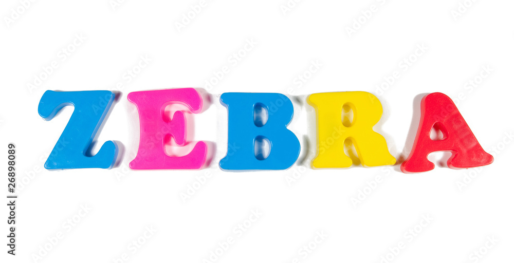 Obraz premium zebra written in fridge magnets