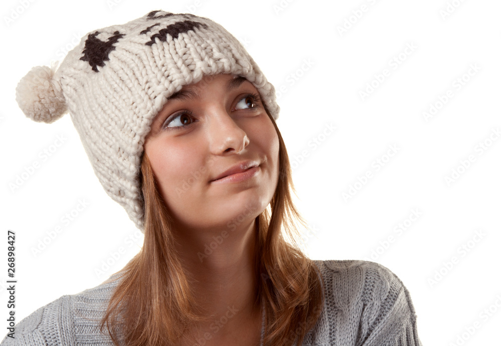 Portrait of the young girl in hat Portrait of the young girl in hat