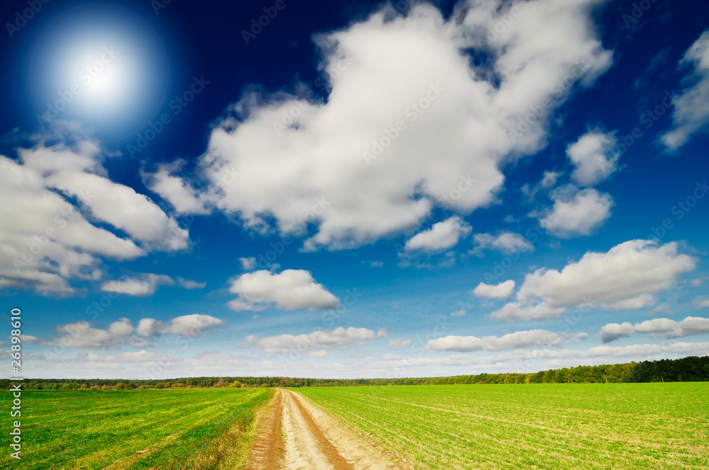 Splendid cumulus clouds and autumn field. Splendid cumulus clouds and autumn field.