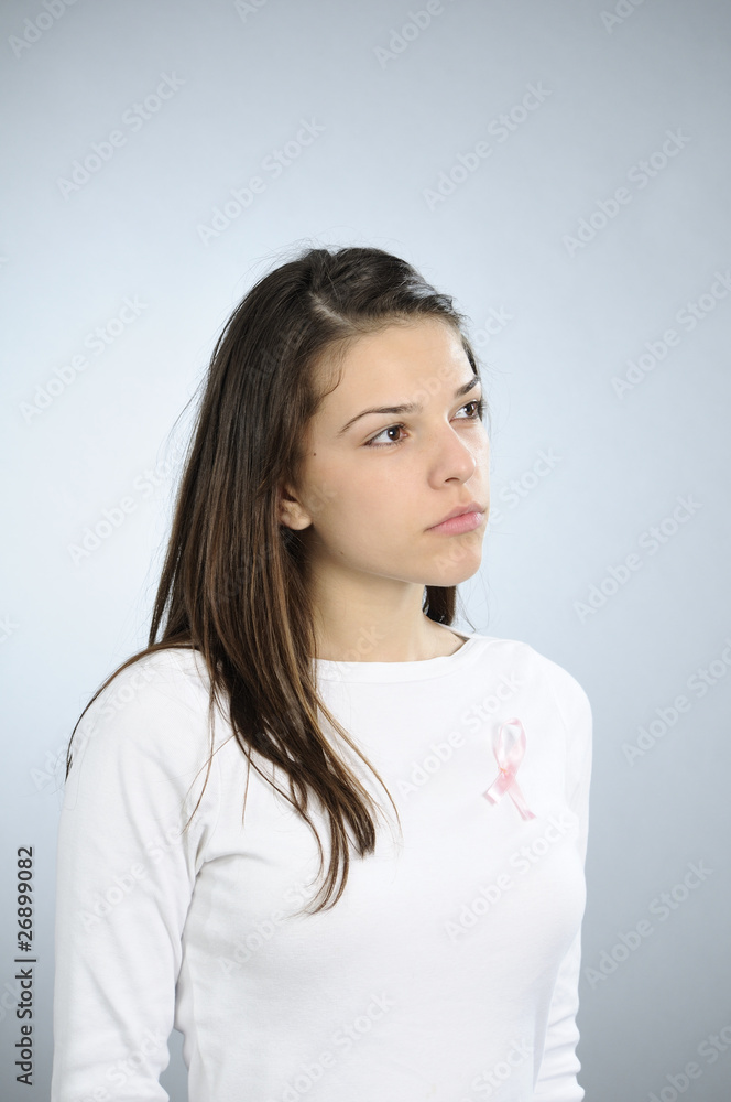 young woman fighting against aids and breast cancer young woman fighting against aids and breast cancer