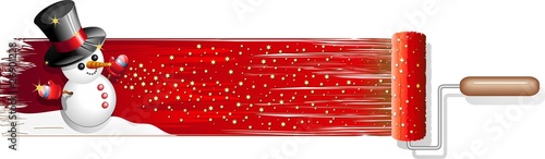 Natale Pennellata con Rullo-Christmas Paint Banner-Vector