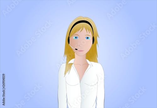callcenter agent ( background on separate layer )