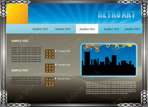 retro art website vector illustratration