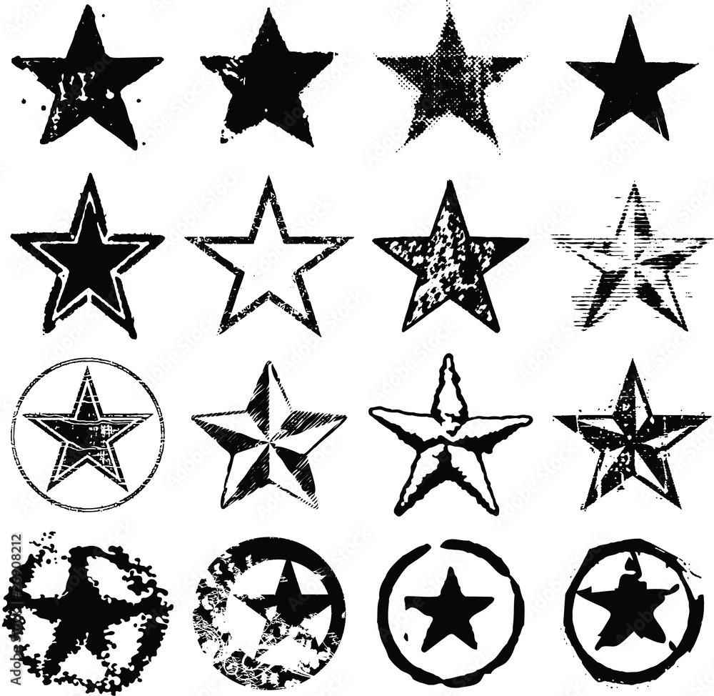 Naklejka premium Grunge stars collection