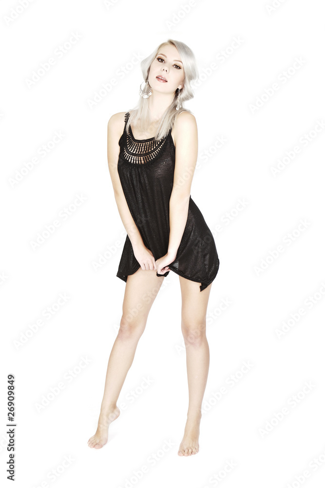 Lady posing for studio fashion portrait Lady posing for studio fashion portrait