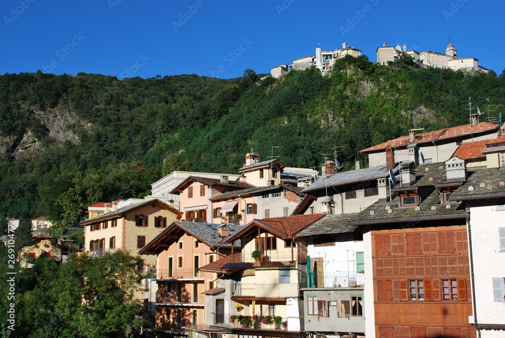 Varallo Sesia village and Sacred mountain Sanctuary, Italy