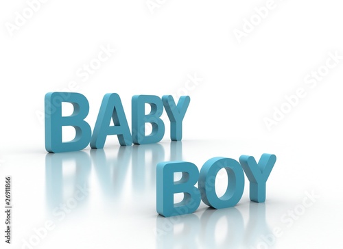 3d letters spelling Baby Boy in blue