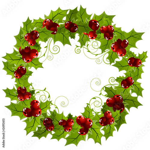 Holly christmas wreath