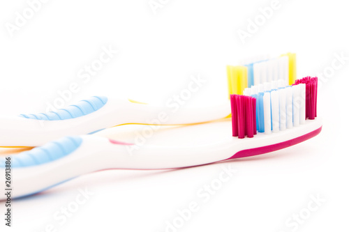 toothbrushes isolated on white