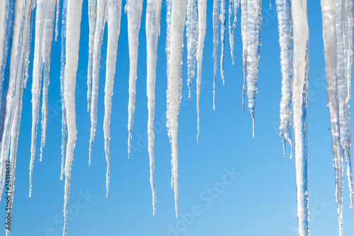 icicles on blue background