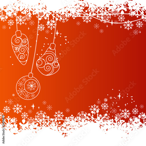 Vector christmas background with contour balls
