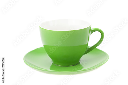 cup and saucer isolated on white