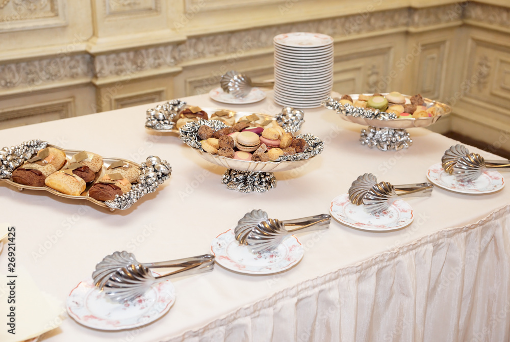 Sweets on banquet table