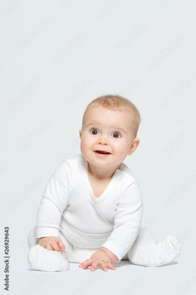 Adorable baby isolated on white Adorable baby isolated on white