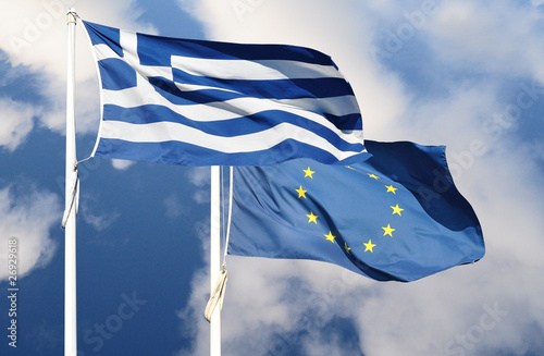 Bandiera europea e greca
