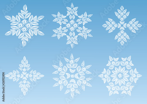 6 Vector Snowflakes Set