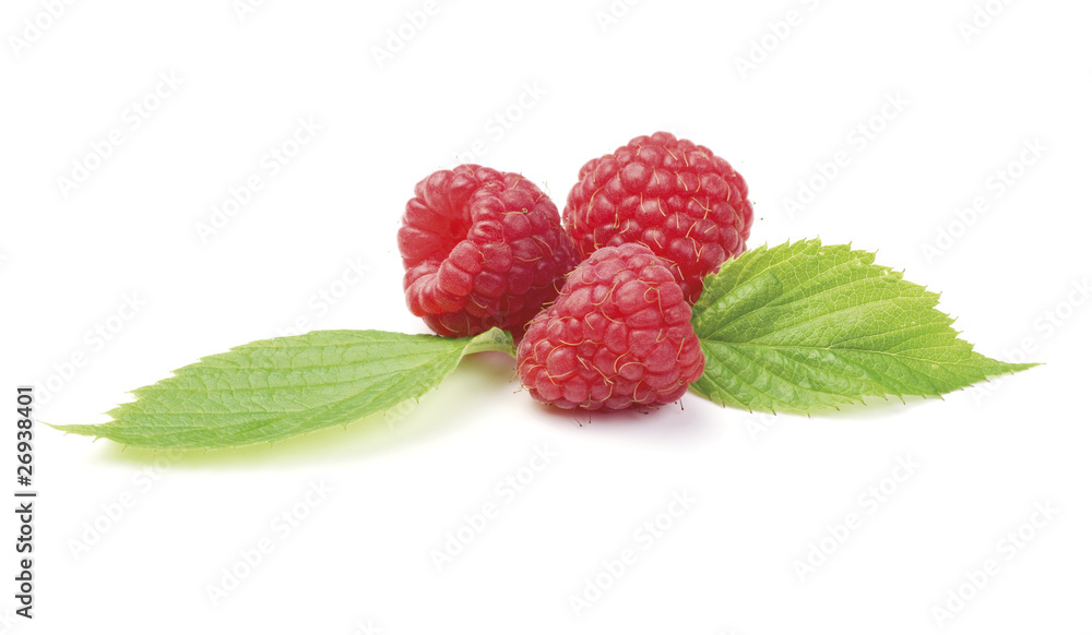 Raspberries with leaf Raspberries with leaf