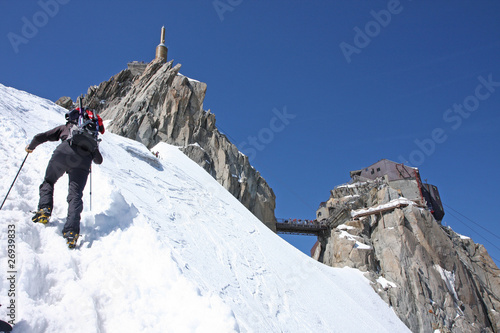Alpiniste à l'Aiguille du Midi