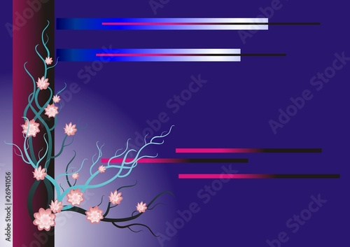 Abstract background - an Oriental cherry branch
