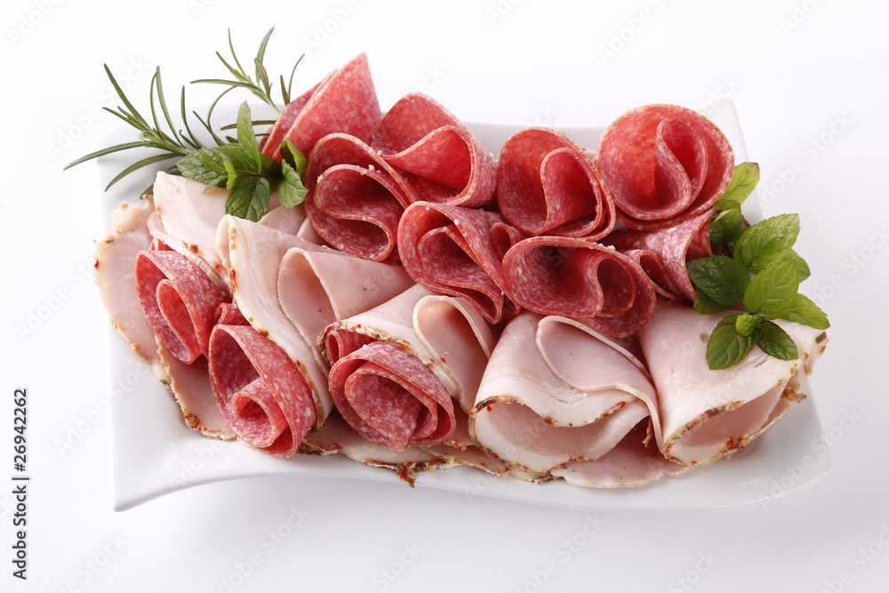 Salami and ham Salami and ham