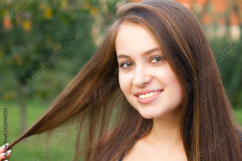 portrait of beautiful teenager women outdoor