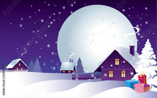 Christmas night in the village