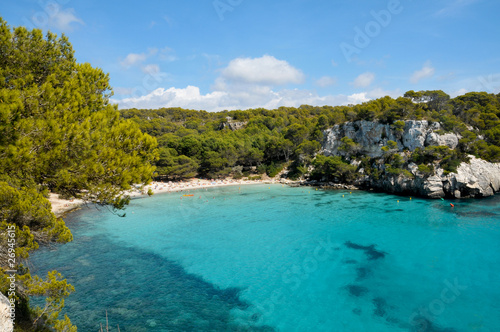 view of Macarella beach in Menorca  Balearic Islands  Spain