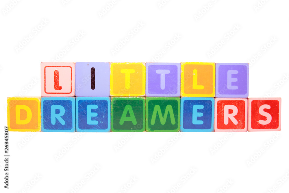 little dreamers in blocks on white little dreamers in blocks on white