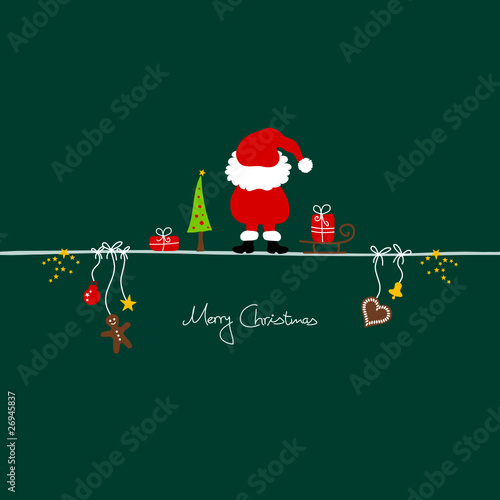 Standing Christmas Santa & Symbols