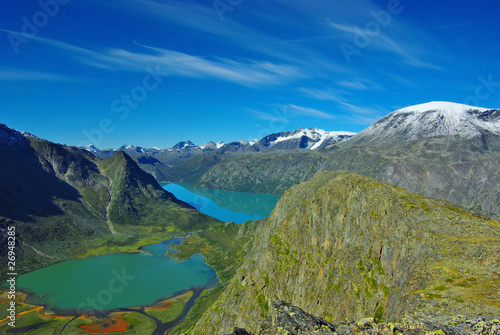 Picturesque Norway mountain landscape.