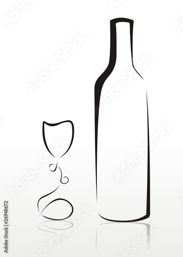 glass and bootle in lines