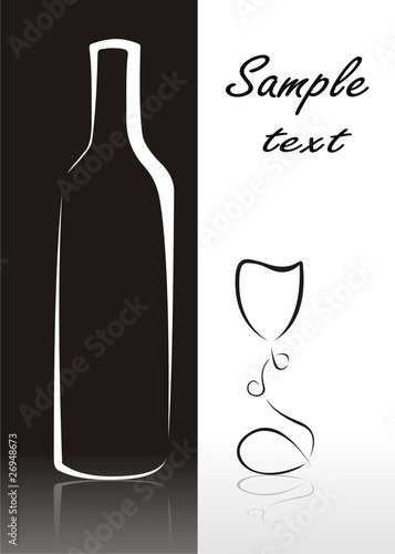 glass and bootle in lines