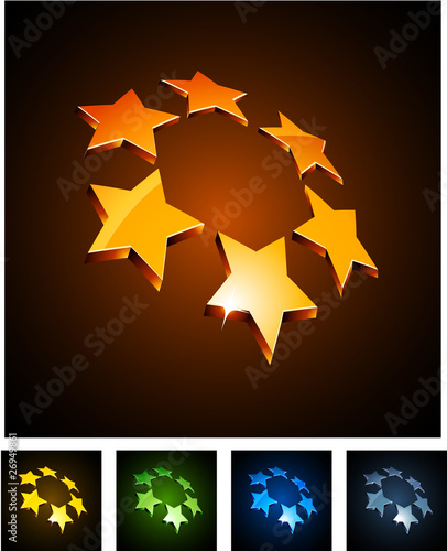 3d vibrant constellation emblems.
