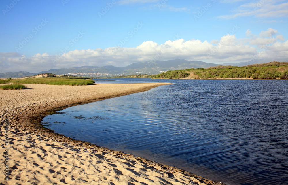 Scenic beach with footprint. Sardinia, Italy. Scenic beach with footprint. Sardinia, Italy.