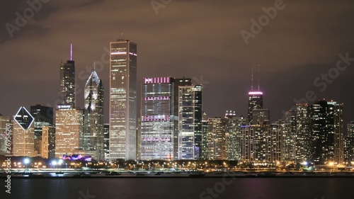 Wallpaper Mural Chicago Skyline at night Torontodigital.ca