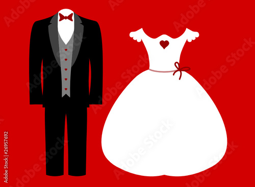 Wedding Groom & Bride Red