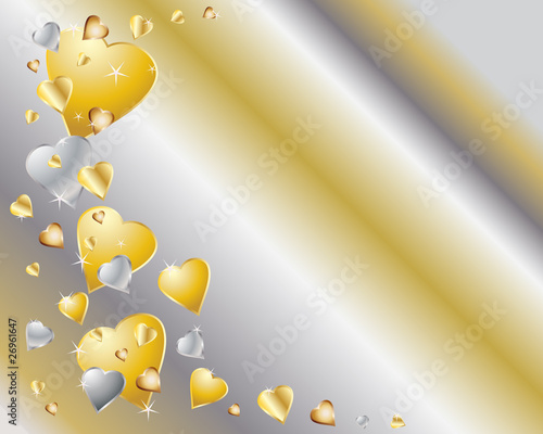 gold and silver hearts