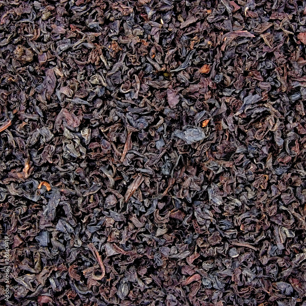 Detailed Black Tea Leaf Texture Macro Background Detailed Black Tea Leaf Texture Macro Background