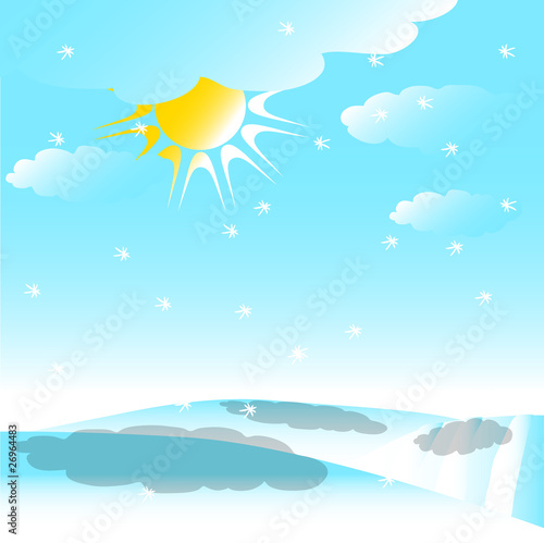 winterland abstract field illustration
