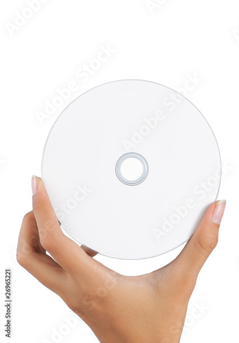 gesture of hand holding a compact disc