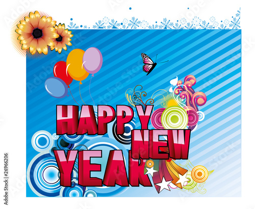 feliz año nuevo en vector